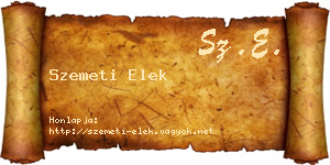 Szemeti Elek névjegykártya